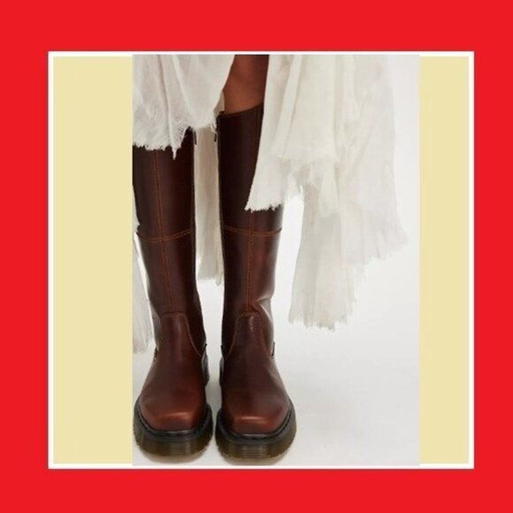 Dr. Martens Amaayah Hi Boots, Tall Riding Boot, Butterscotch - Orleans, US 9 - Picture 14 of 16